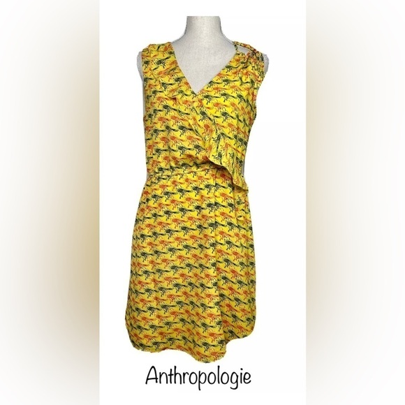 Anthropologie TULLE Brand Yellow
Bird Print Sleeveless Ruffle Dress size Small - Picture 2 of 9